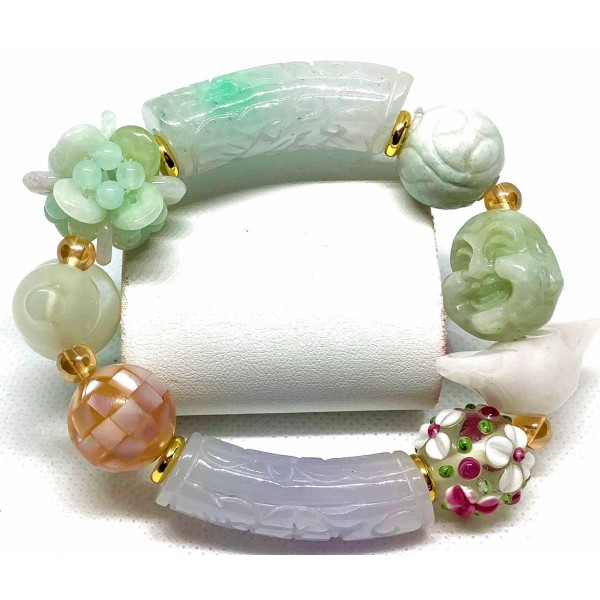 All-In-One Premium Gemstone - Burmese Jade Charms Bracelet 