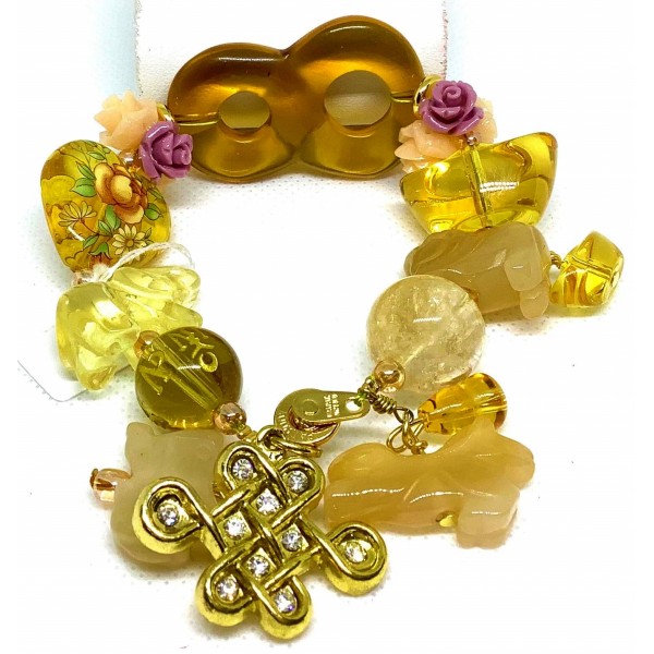 All-In-One Premium Gemstone - Citrine Gemstones Overall Lucky Charms Bracelet 