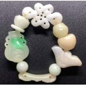 NEW: Burmese Jade Premium Gemstone with Jade designed Lucky Charms Bracelet 