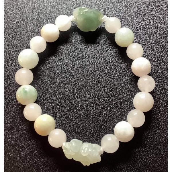 NEW: Burmese Jade Premium Gemstone with Lucky Charms Bracelet 