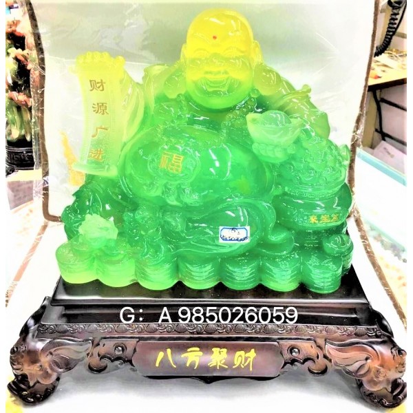 Feng Shui Display Lucky Charm - Jade Laughing Buddha