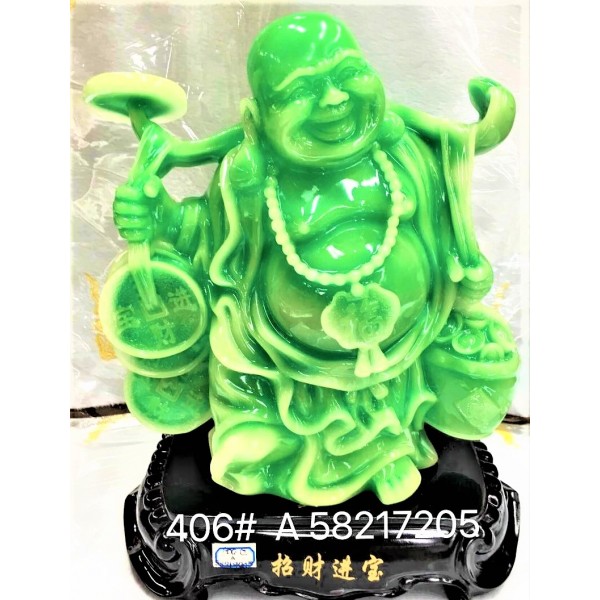 Feng Shui Display Lucky Charm - Jade Laughing Buddha