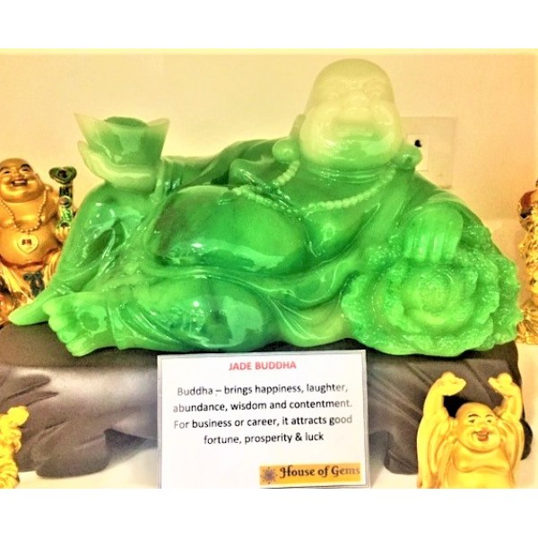 Feng Shui Display Lucky Charm - Jade Laughing Buddha