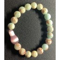 NEW: Morganite Rare Gemstone with Wu Lou Cat's Eye Charm Bracelet