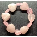 NEW: Rose Quartz Heart Shape Gemstone Bracelet