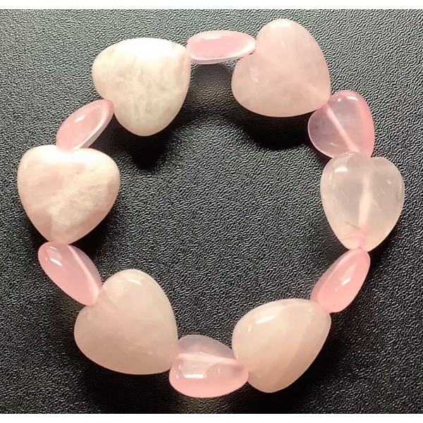 heart shaped rose quartz beads