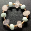 NEW: Rose Quartz and Aquamarine Combinatiion Bracelet