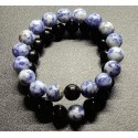 NEW: Couple Bracelet - Sodalite and Black Obsidian Combination