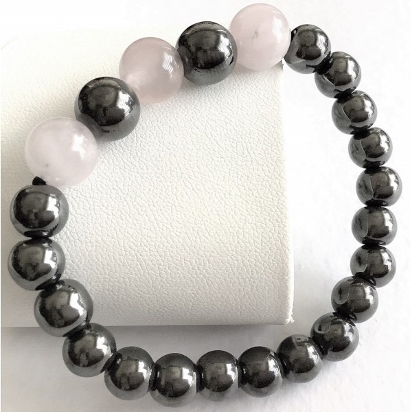 Garnet Gemstone with White Jade Stones Bracelet