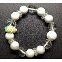 NEW: Howlite and Clear Quartz Gemstones Bracelet