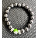 NEW: Hematite Gemstone with Evil Eye Charm Bracelet