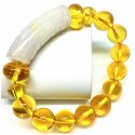 Citrine Gemstone with Burmese  Jade Bar Bracelet