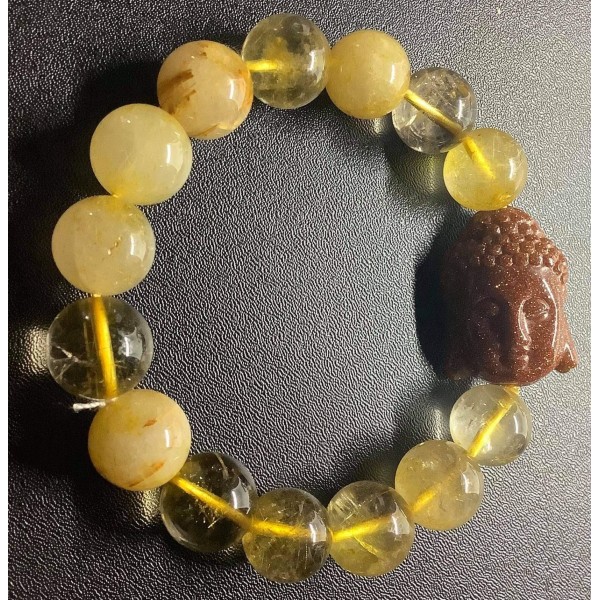 NEW: Citrine Gemstone with Kuan Yin Charm Stone Bracelet