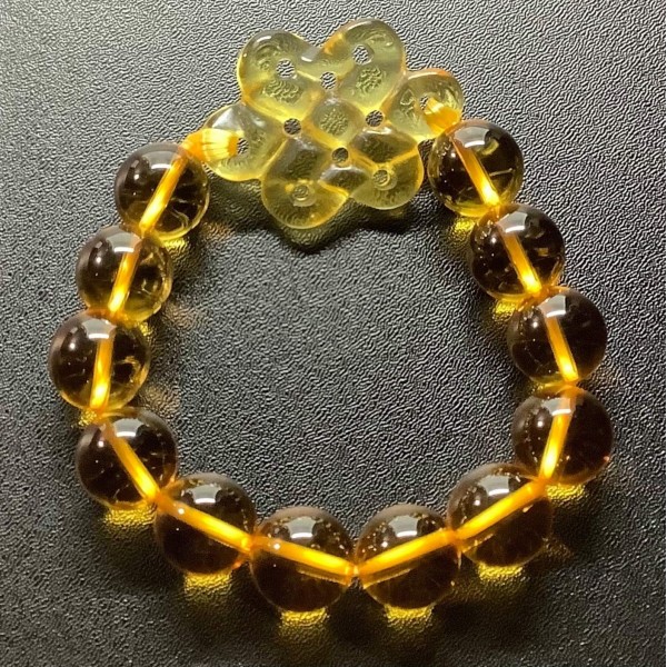 NEW: Citrine Gemstone with Mystic Knot Lucky Charm Bracelet