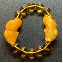 NEW: Citrine Gemstone with Double Pi Yao Citrine Stone Lucky Charm Bracelet