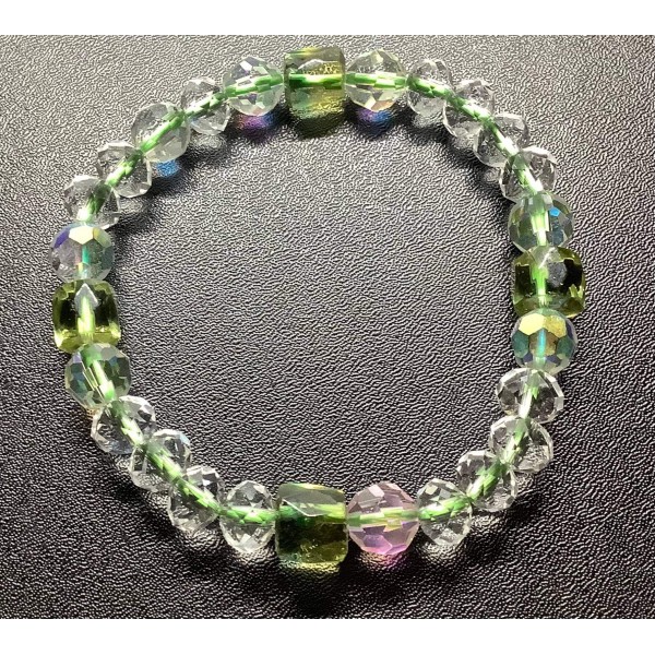 NEW: Peridot and Clear Quartz Bracelet