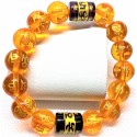 Citrine Mantra with Black Mantra Bar Charm Bracelet