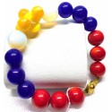 Coral, Lapis Lazuli, Citrine and White Jade Gemstones Bracelet