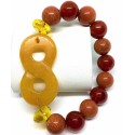 Carnelian and Citrine Gemstones with Infinity Lucky Charm Bracelet