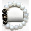 Moonstone with Mantra and Money Gemstones Bracelet