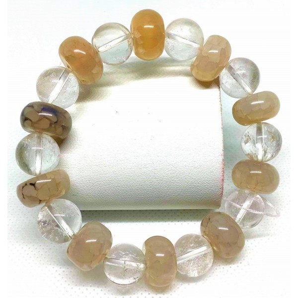 Rutilated and Clear Quartz Combination Bracelet