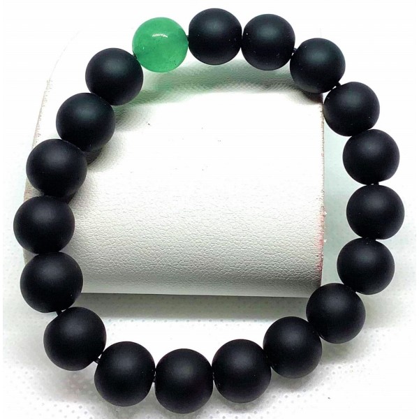 Black Onyx with Green Aventurine Gemstones Bracelet