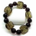 Smokey Quartz and Agate Bar Shape Gemstones Bracelet