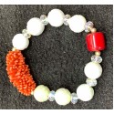 NEW:  ITALIAN CORAL Premium Charm in Burmese Jade Premium Gemstone Bracelet