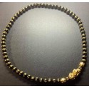 NEW: 24karat GOLD 2.0 grams Wealth PI YAO with 24 karat Gold Money Balls in Black Mantra NECKLACE