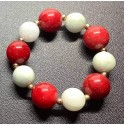 NEW: Jade and Coral Gemstones Combination Bracelet for KIDS