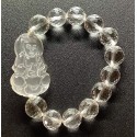 NEW: Clear Crystal Quartz with Kuan Yin Crystal Charm Bracelet