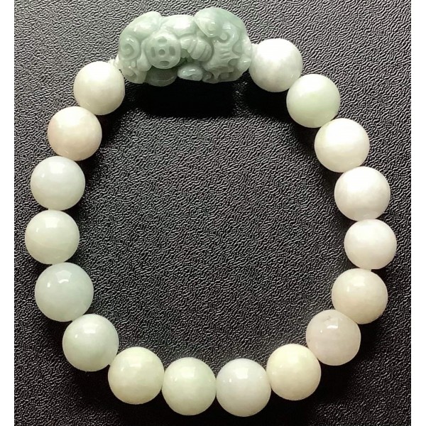 NEW: Burmese Jade Premium Gemstone and Pi Yao Lucky Charm Bracelet 