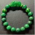 NEW: Imperial Jade Gemstone with Mantra and Pi Yao Stone Charm Bracelet