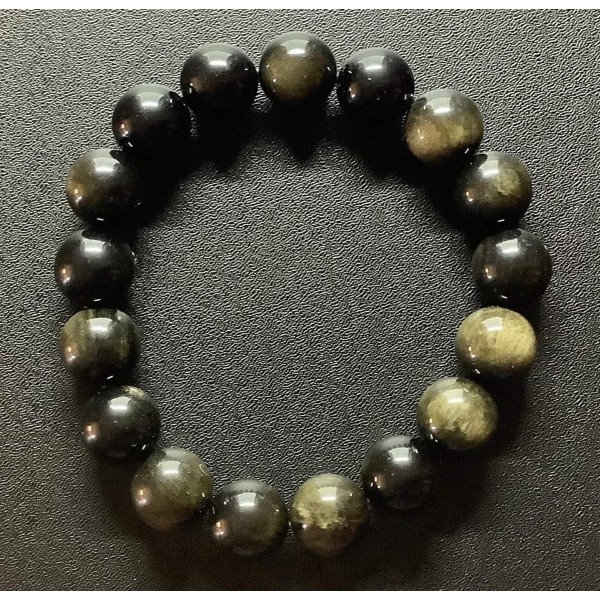 NEW: Black Golden Obsidian Gemstone Bracelet