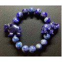 NEW: Lapis Lazuli Gemstone with Rhinoceros and Elephant Charms Bracelet