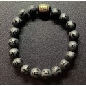 NEW: Matte Black Onyx Mantra Gemstone with Money Bar Charm Bracelet