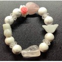 NEW: Howlite, Rose Quartz and Clear Quartz Gemstones Bracelet