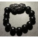 NEW: Black Onyx Gemstone with Black Onyx Wealth Pi Yao Lucky Charm Bracelet